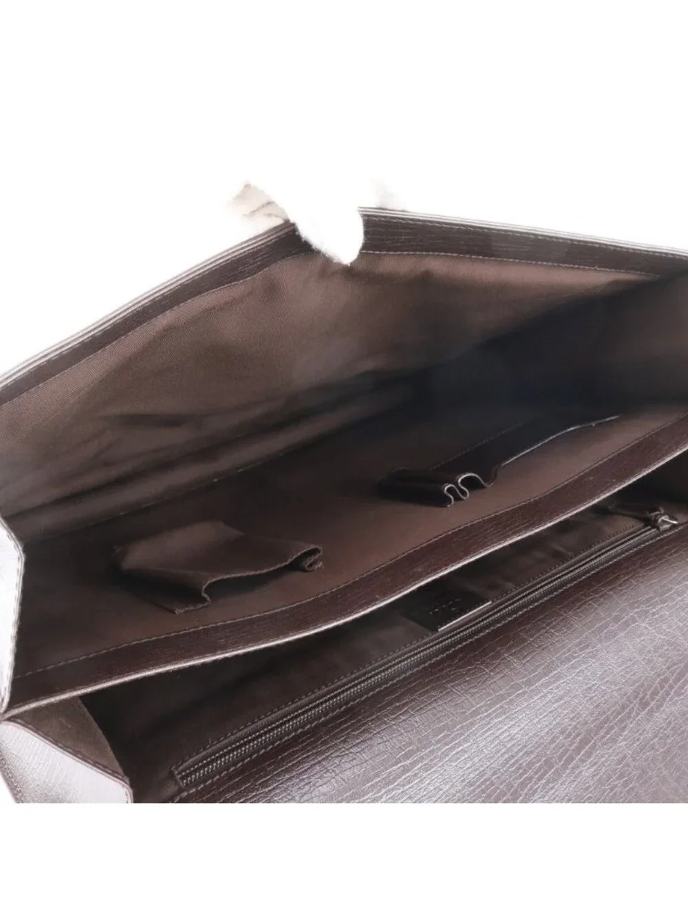Gucci Leather Business Document Briefcase Tote Brown